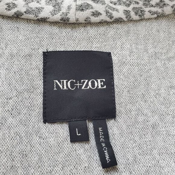 ✨ NIC + ZOE ✨ Leo Leopard Print Soft Blazer Jacket - [Large, Grey] - Picture 10 of 11